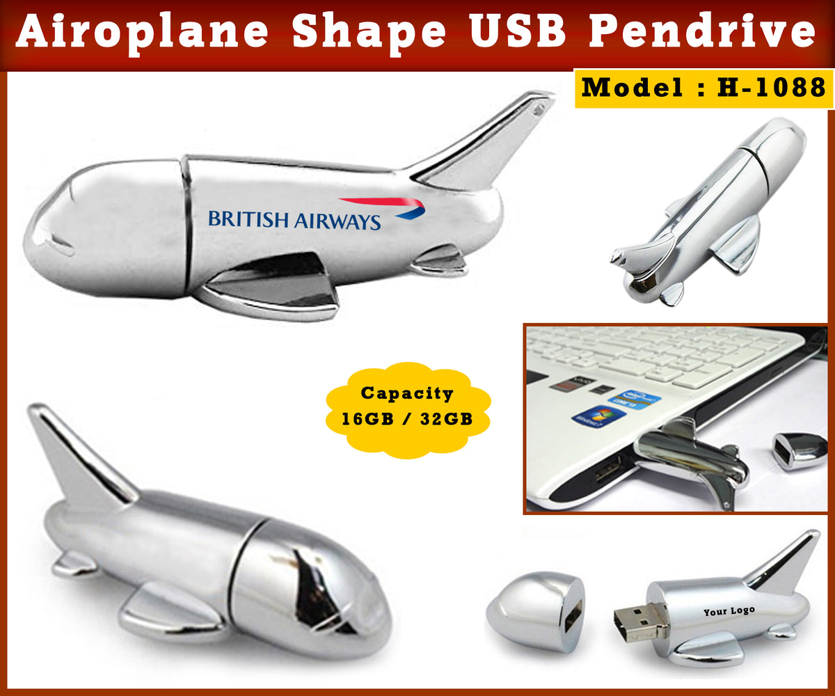 Airoplane Shape USB Pendrive H1088 - 16GB