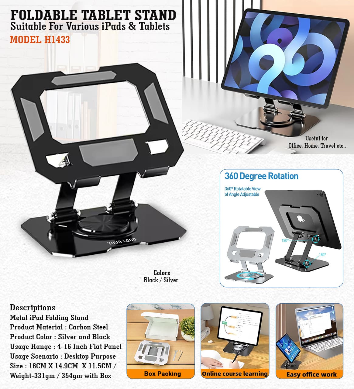 Foldable Tablet Stand H1433
