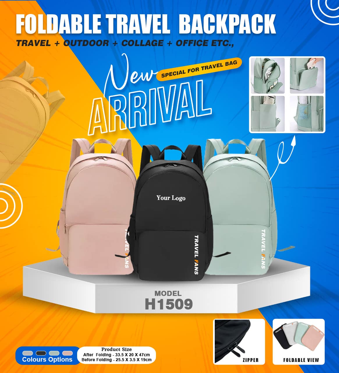 Foldable Travel Backpack H1509