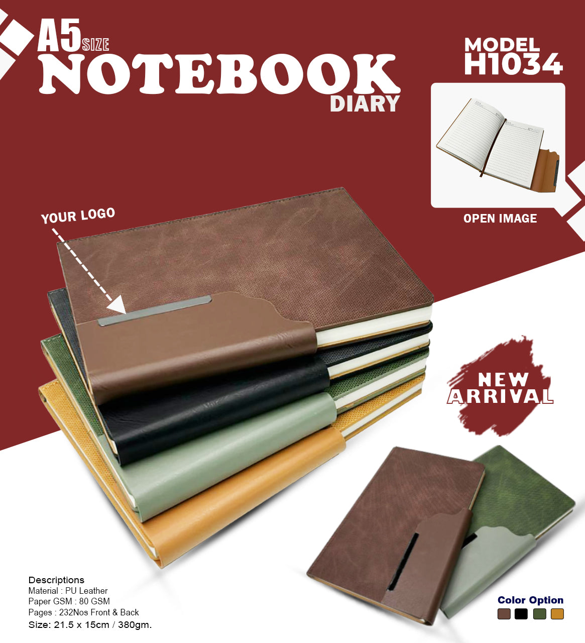 A5 Size Notebook Diary H1034