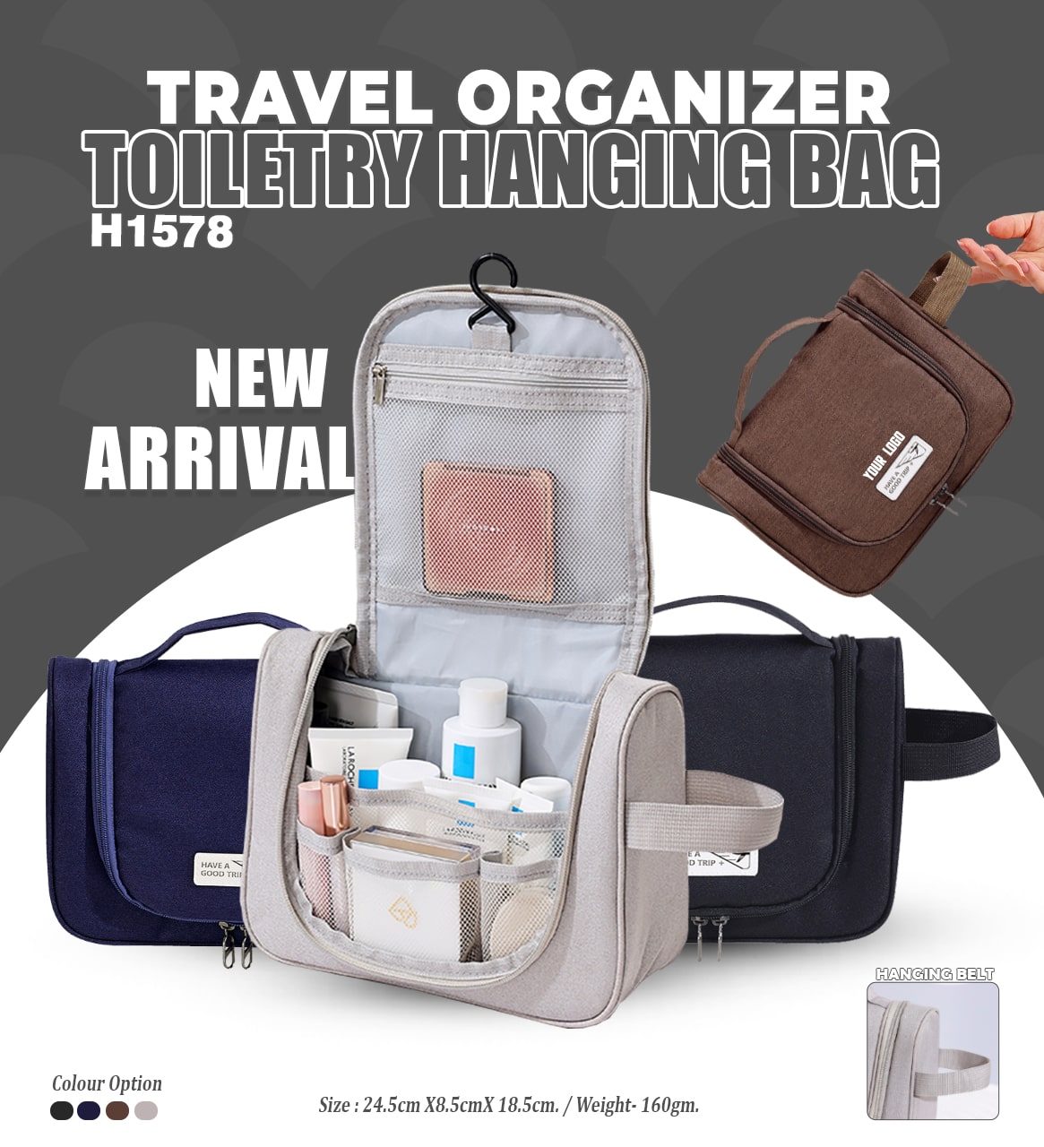 Travel Organizer Toiletry Hanging Bag H1578