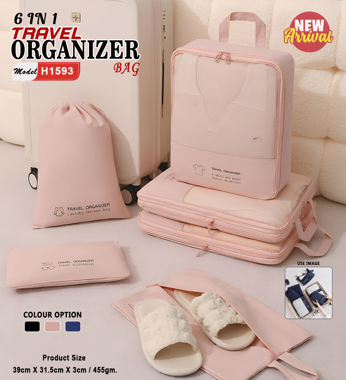 6-in-1 Travel Organiser Bag Set H1593