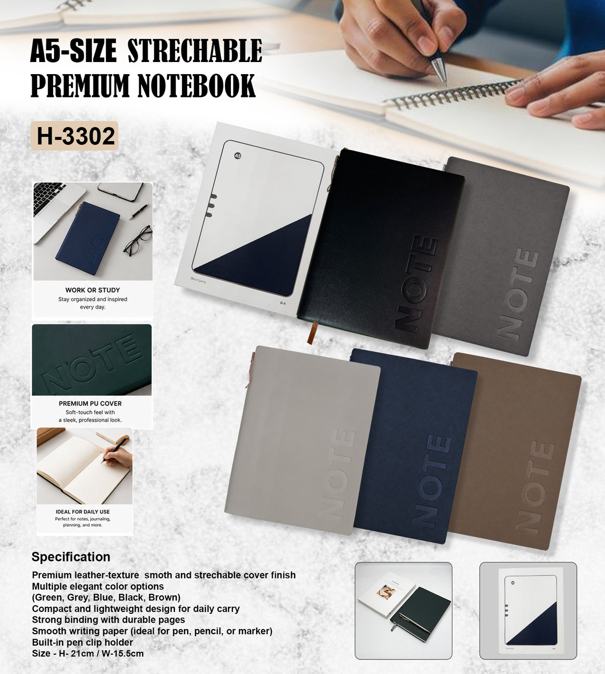 A5 Notebook Diary With Pen & Box H3302