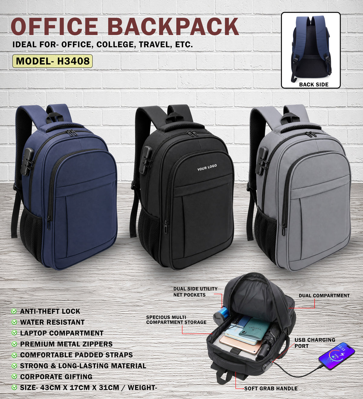Office Backpack H3408