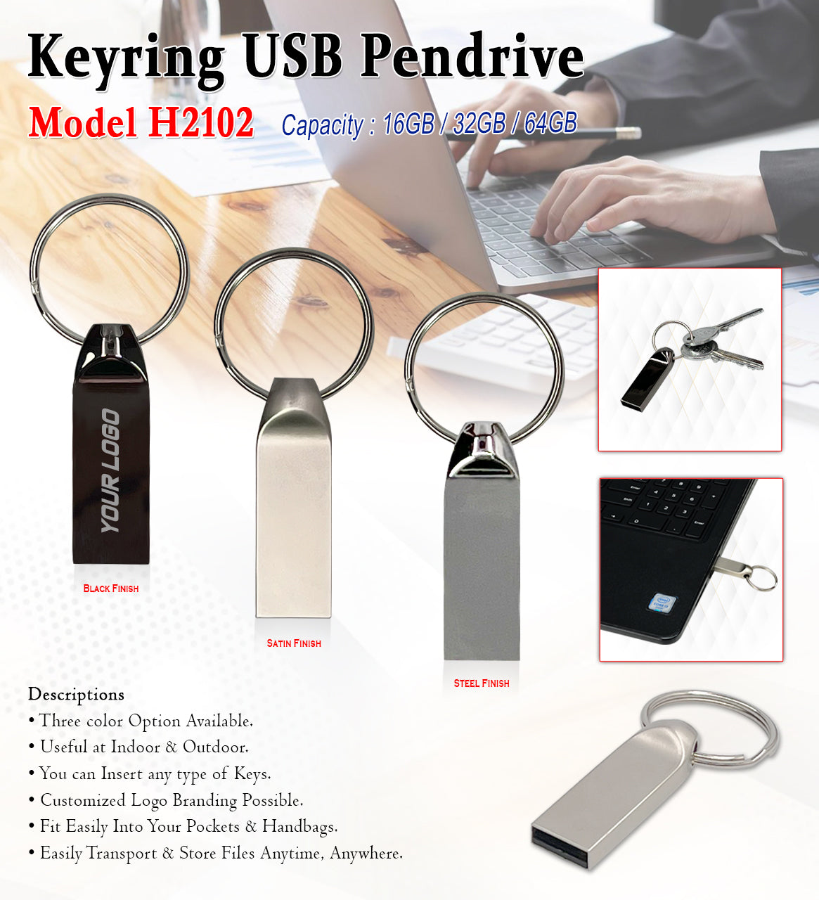 Keyring USB Pendrive H2102 - 16GB