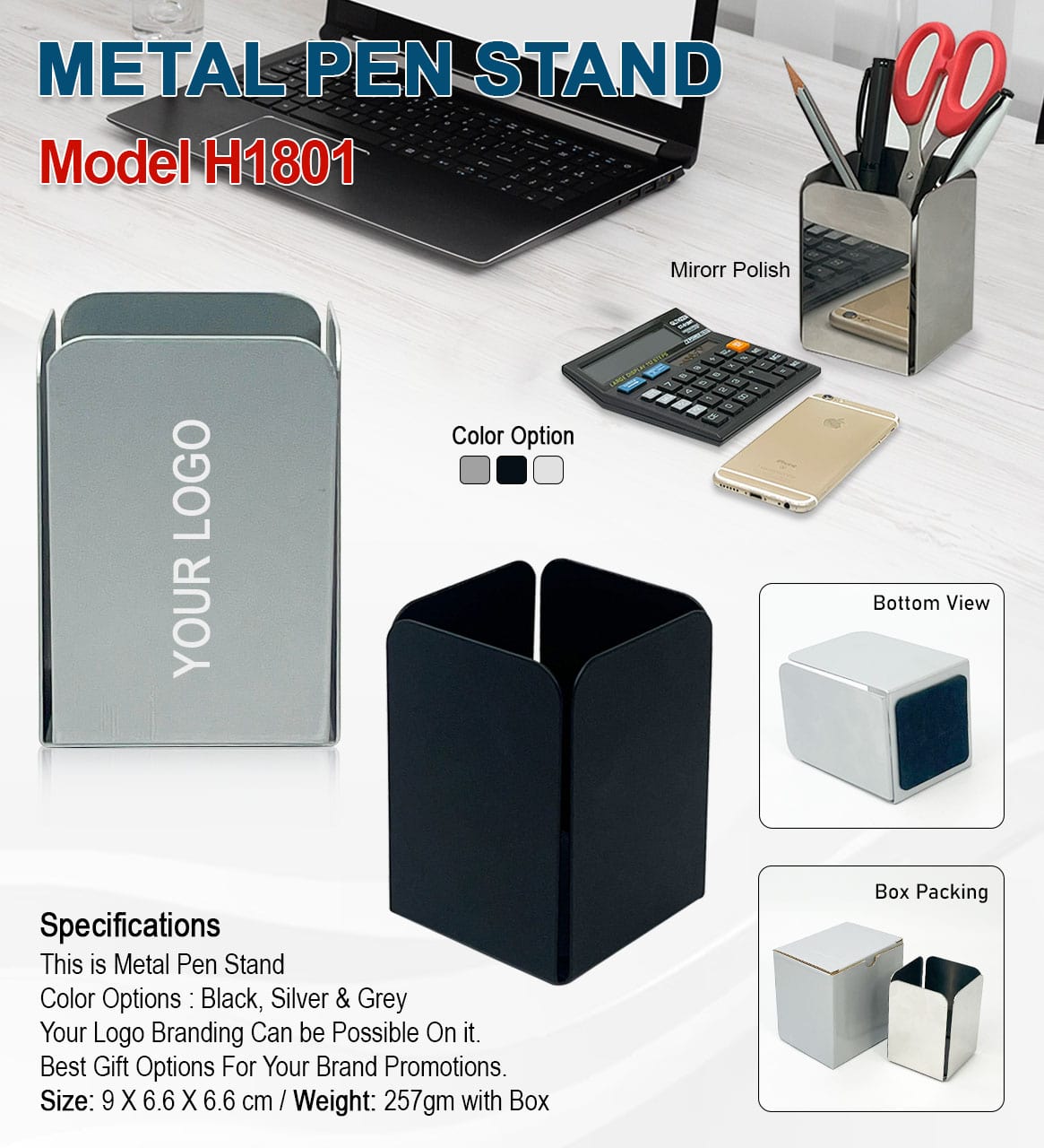 Metal Pen Stand H1801-Black