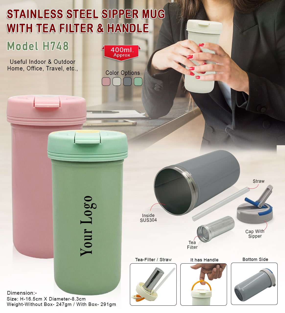 Vacuum Mug with Tea Filter H748