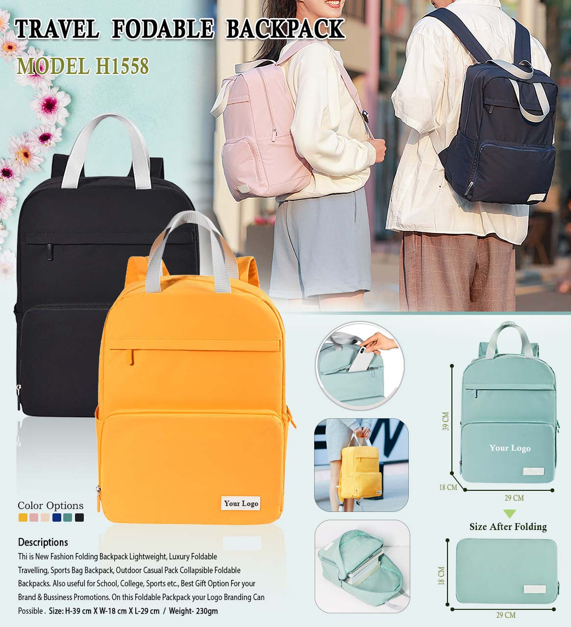 Travel Folding Backpack H1558