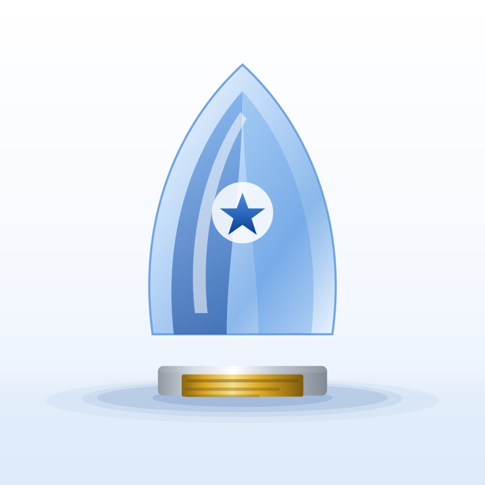 Acrylic Blue Wave Corporate Award