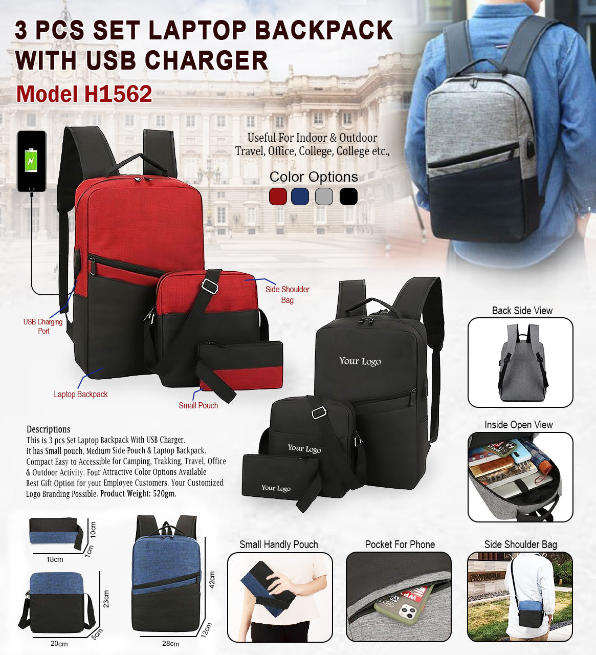 Travel Laptop Backpack H1562