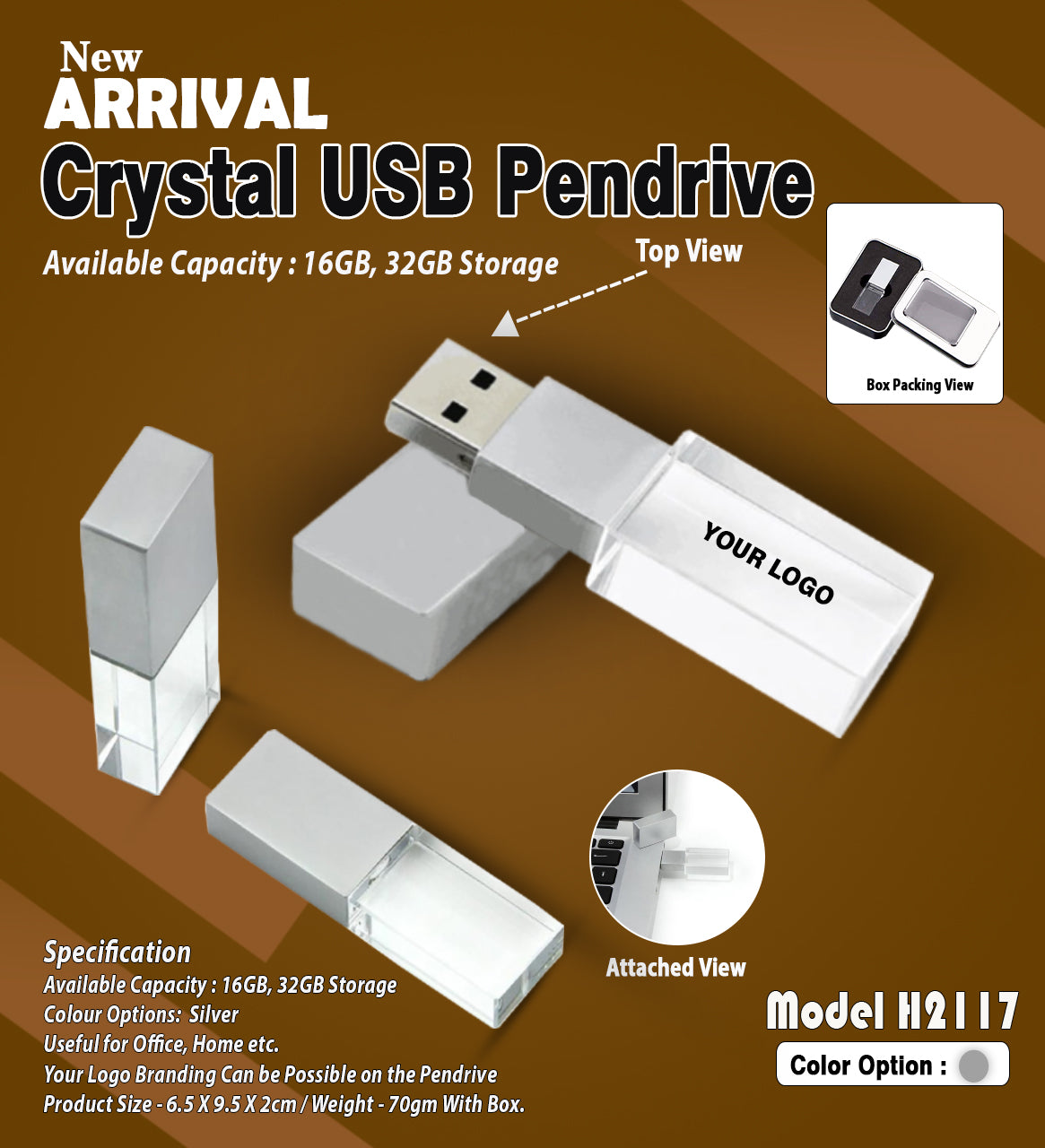 Crystal USB Pendrive H2117 - 16GB
