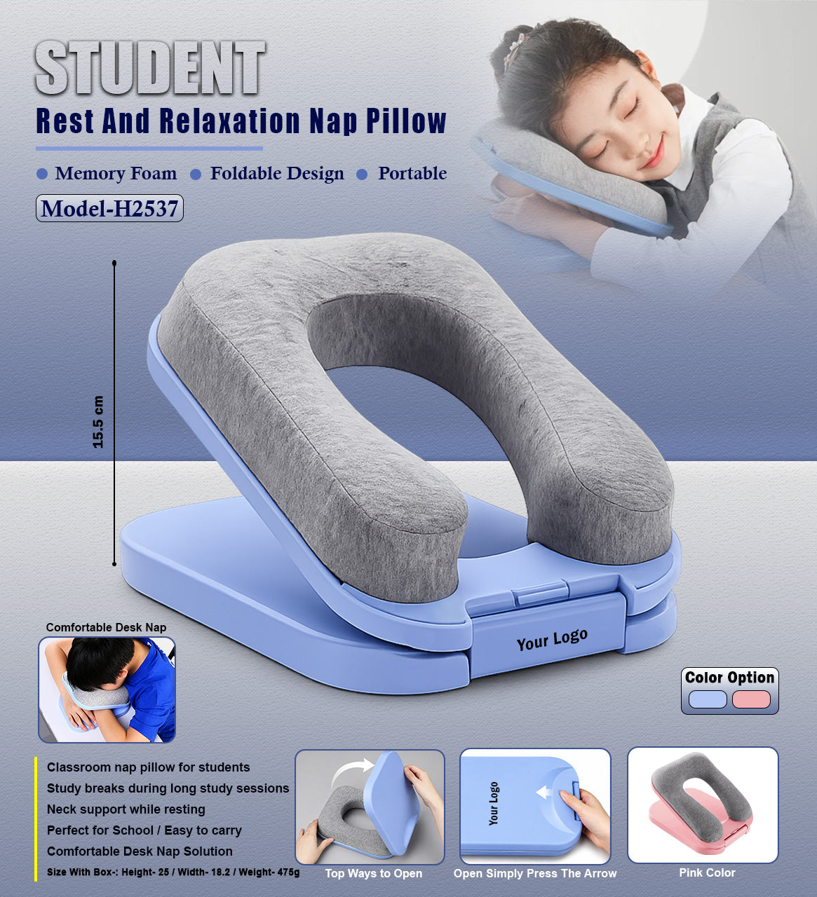 Student Rest And Relaxation Nap Pillow H2537