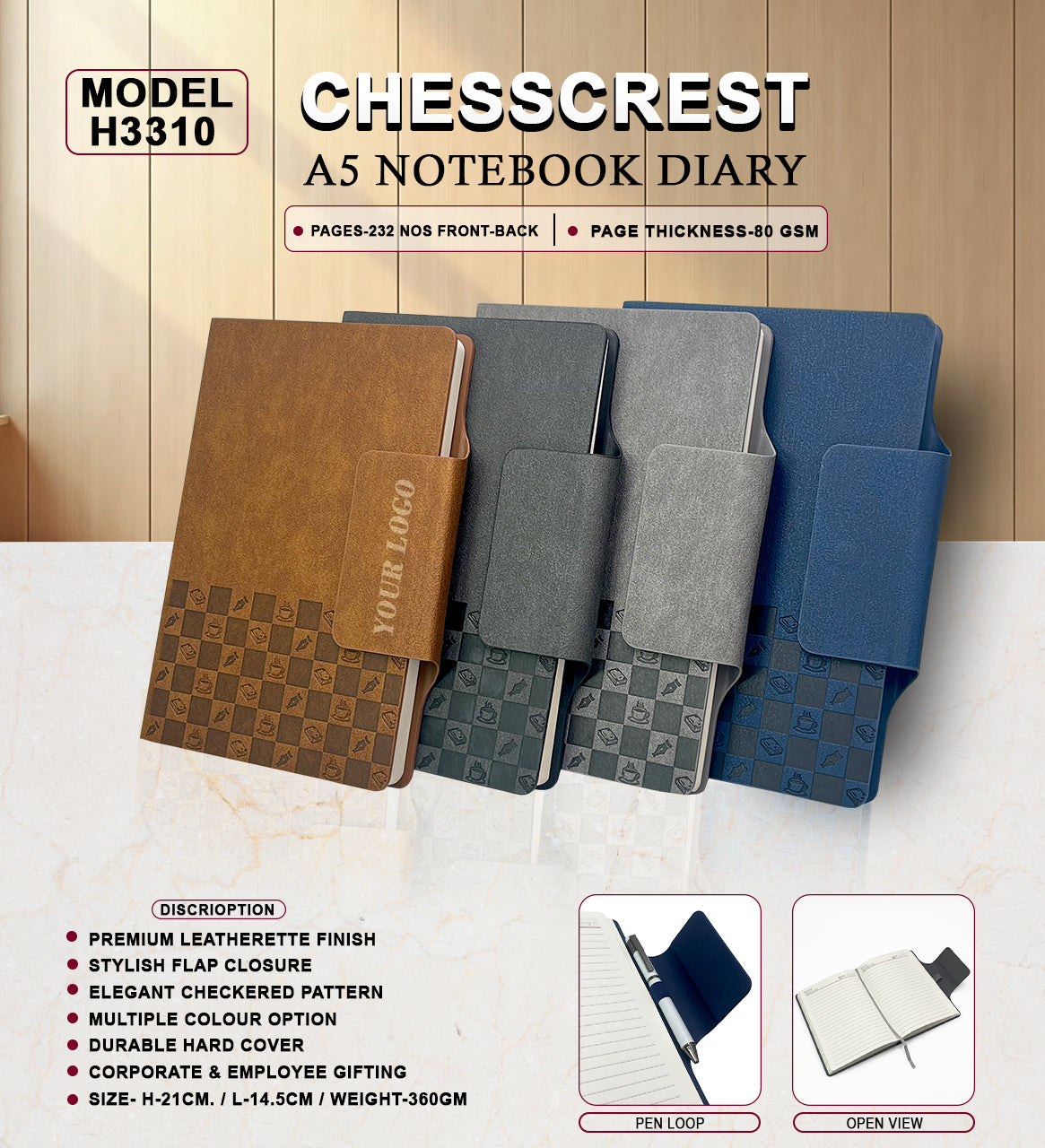 Chesscrest A5 Notebook Diary H3310