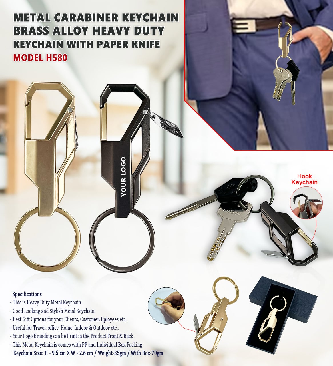 Metal Carabiner Keychain H580