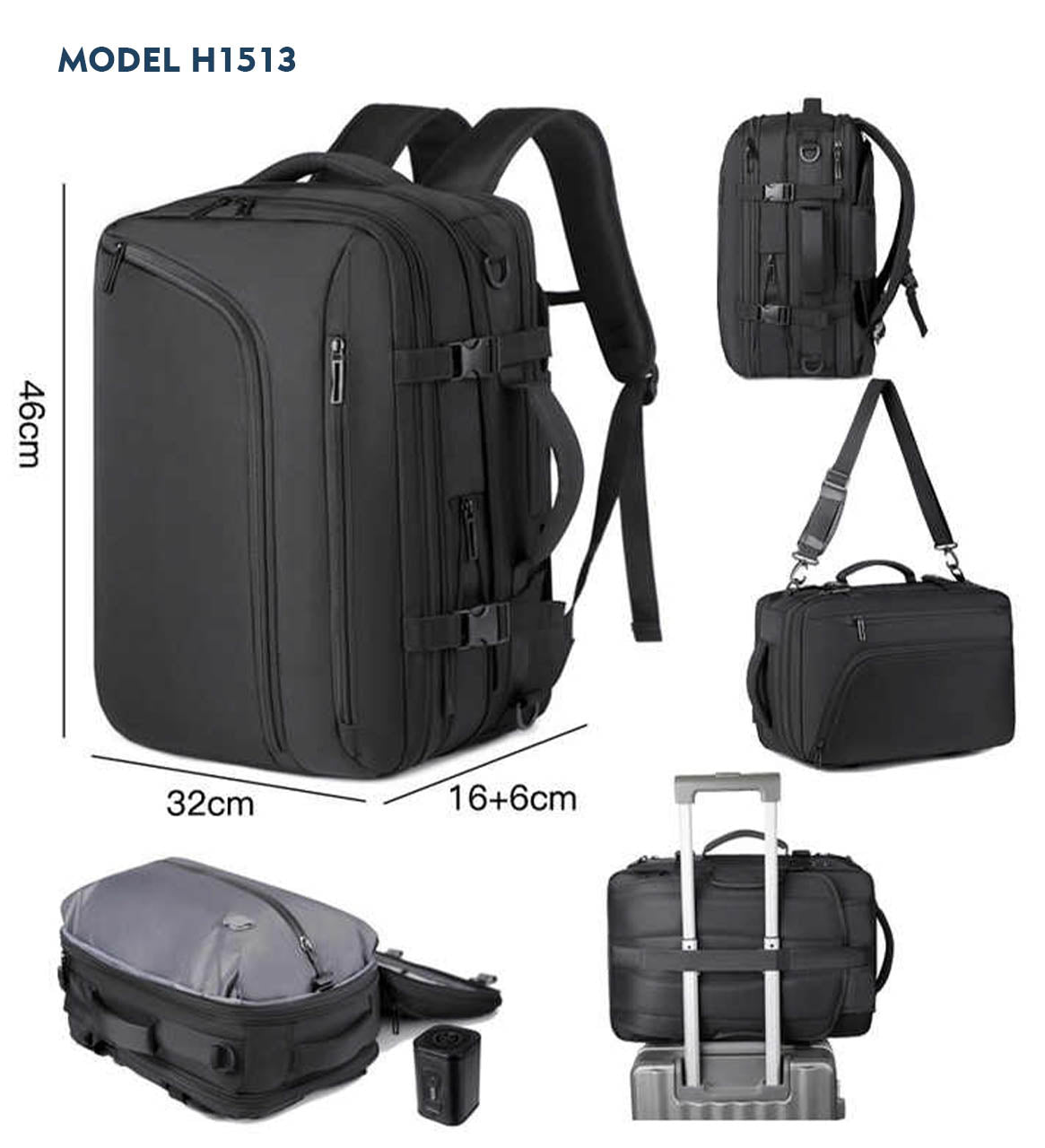 Travel Backpack with Air Vacuum Compression H1513