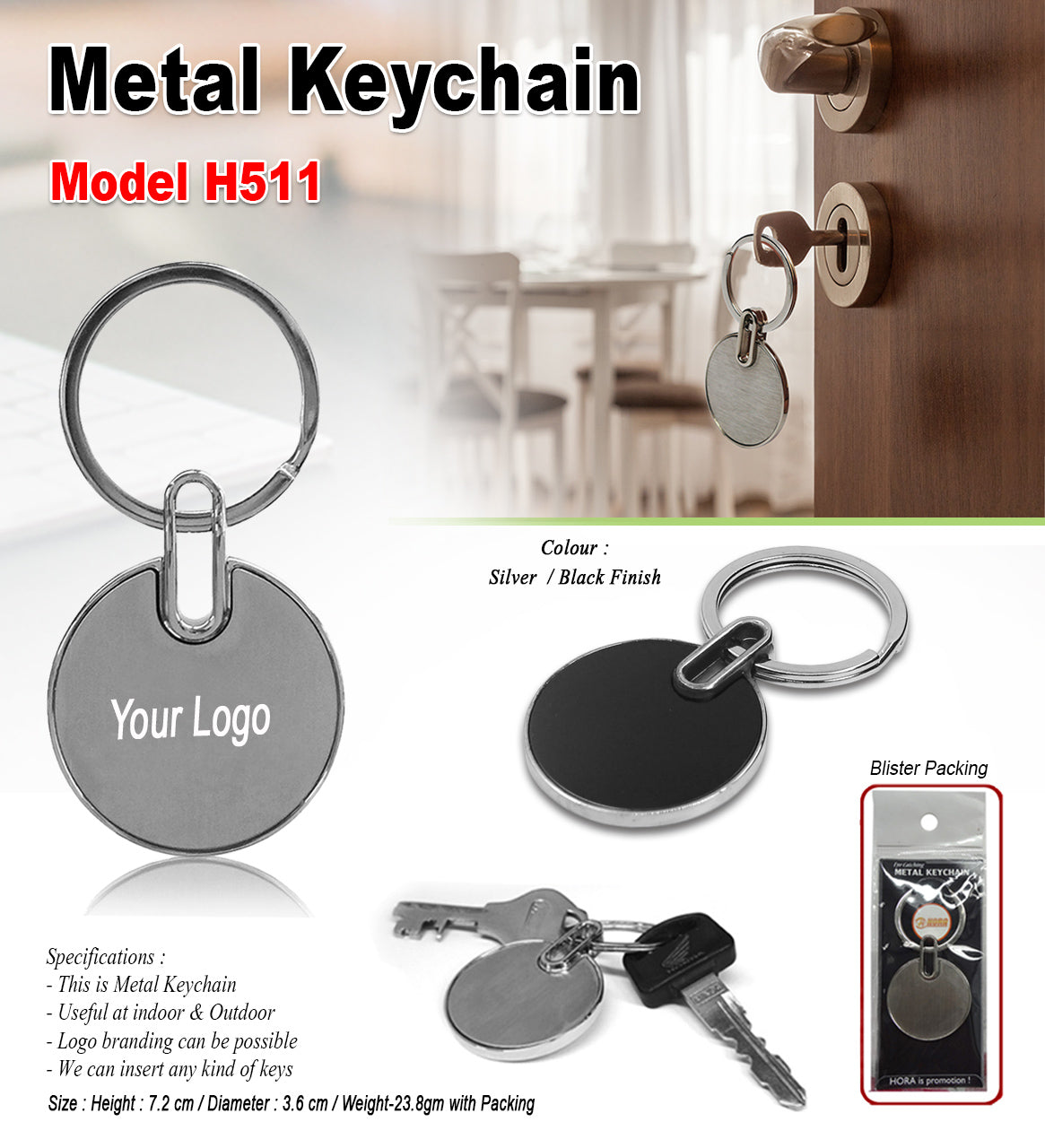 Round Metal Keychain H511