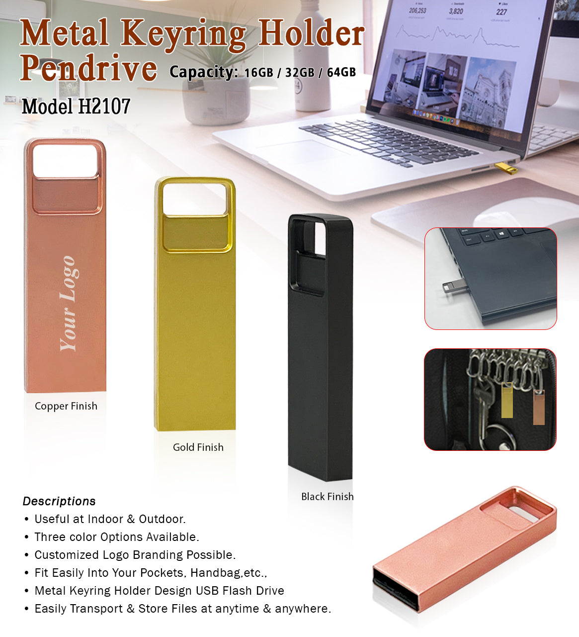Metal Pendrive H2107 - 16GB