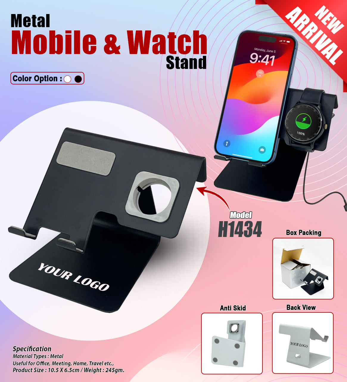 Metal Mobile & Watch Stand H1434