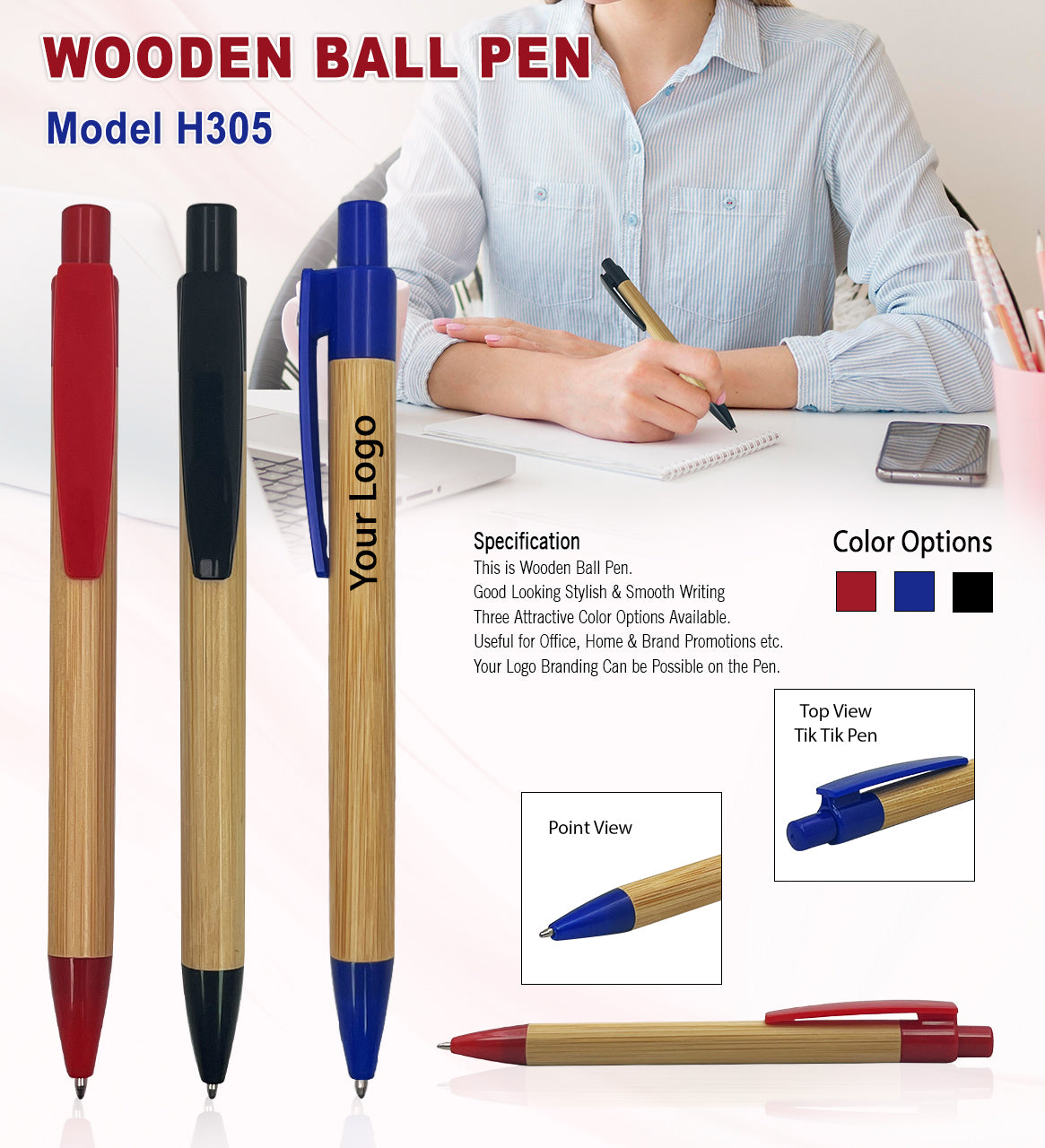 Wooden Ball Pen H305