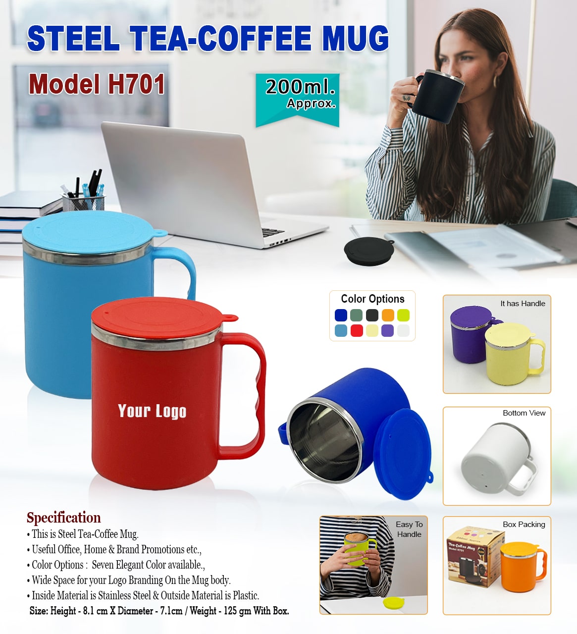 Steel Tea-Coffee Mug H701