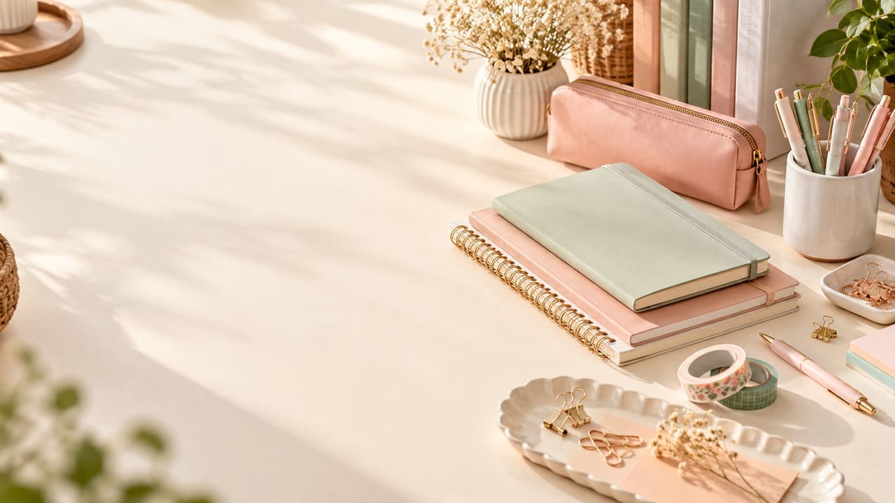 Pens, diaries and desk stationery